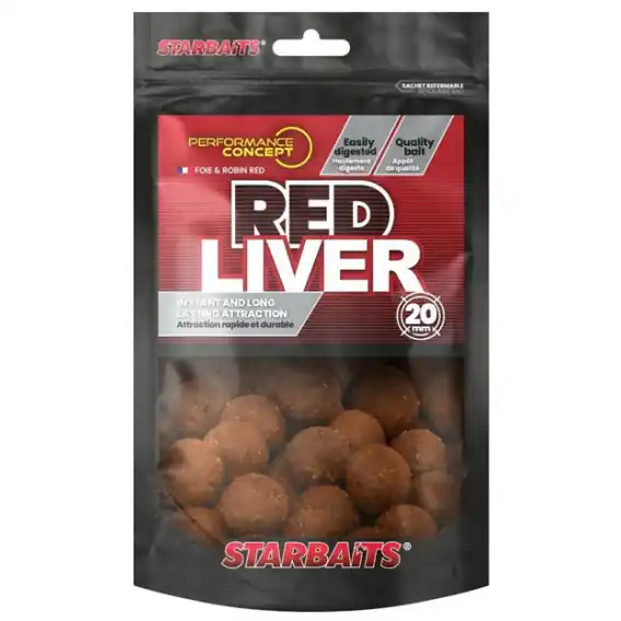 Nejlepší Volba Boilies STARBAITS Red Liver 200g 20mm/játra a koření
