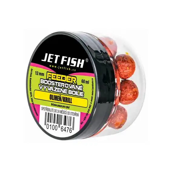 Tovární Cena Jet Fish Feeder Boosterované vyvážené boilie 60ml-12mm OLIHEŇ / KRILL