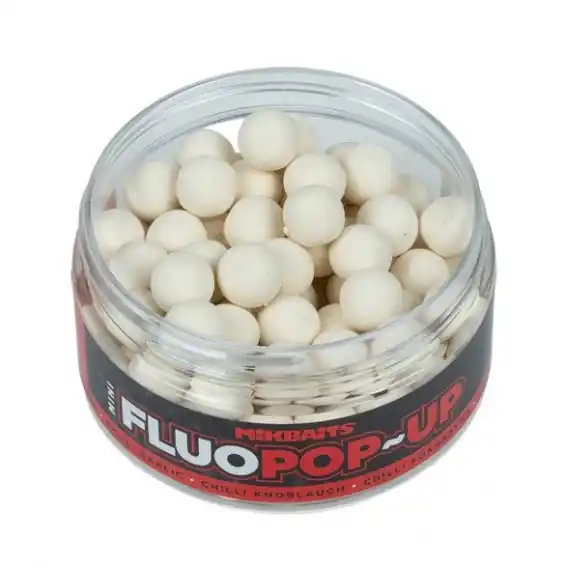MIKBAITS - Mini Plovoucí Boilie Fluo 100 ml 10 mm - Chilli Česnek Top Prodej