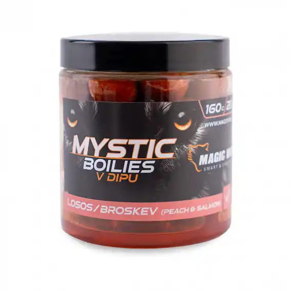MAGIC WOLF MYSTIC Boilies v dipu 20mm/160g LOSOS/BROSKEV Vysoce Kvalitní