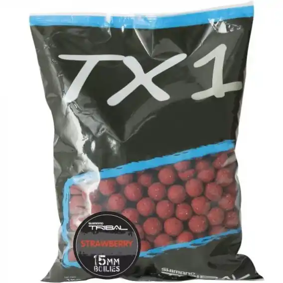 Shimano Boilie TX1 Strawberry - 1 kg 20 mm Přímo Od Výrobce