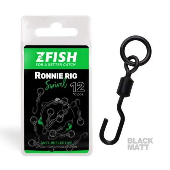 Víkendová Akce ZFISH Obratlík Ronnie Rig Swivel Matt vel.12 10 ks