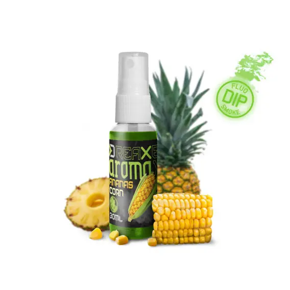 Aktuální Delphin Dipovací sprej AromaX 30ml /Kukuřice-Ananas/fluo zelená