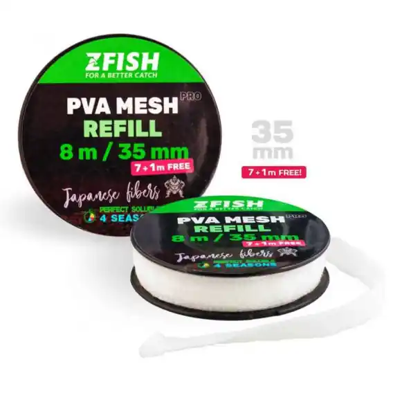 Zfish punčocha PVA PRO Refill 35 mm / 7 + 1 m zdarma! Výhodná Nabídka