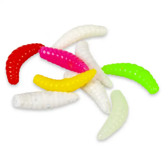 Novinka Iron Trout - Nástraha Soft Bee Maggots česnek ČERVENÁ 2,5cm 15ks