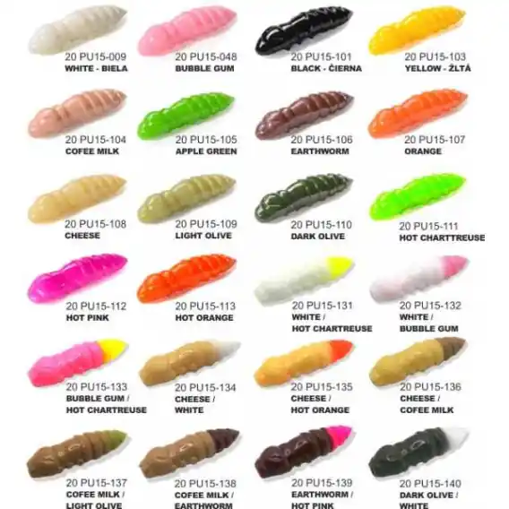 FISHUP Dipované umělé nástrahy Pupa 38mm / 8ks LIGHT OLIVE Omezená Nabídka