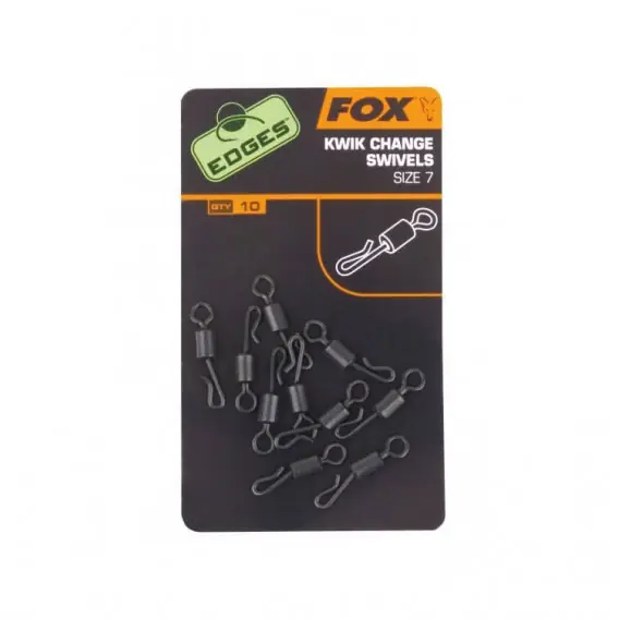 Nízká Cena Fox Edges Kwik Change Swivels rybářské obratlíky vel.7 černé