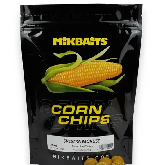 Sezónní Sleva Mikbaits - Corn Chips boilie Švestka Moruše 300g/20mm