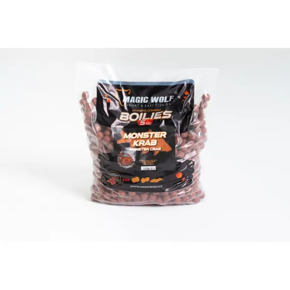 MAGIC WOLF - Zakrmovací boilies Monster Krab 20mm 5kg Hit Sezóny