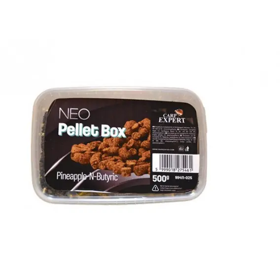 Poslední Šance CARP EXPERT NEO BOX PELLET BOX 500G PINEAPPLE- N-BUTYRIC