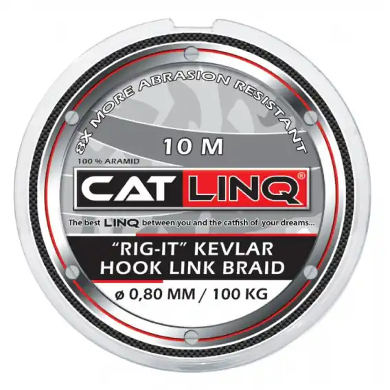 Návazcová šňůra CATLINQ Kevlar Hooklink Braid 0,80mm/100kg/10m - Šedá Koupit Online