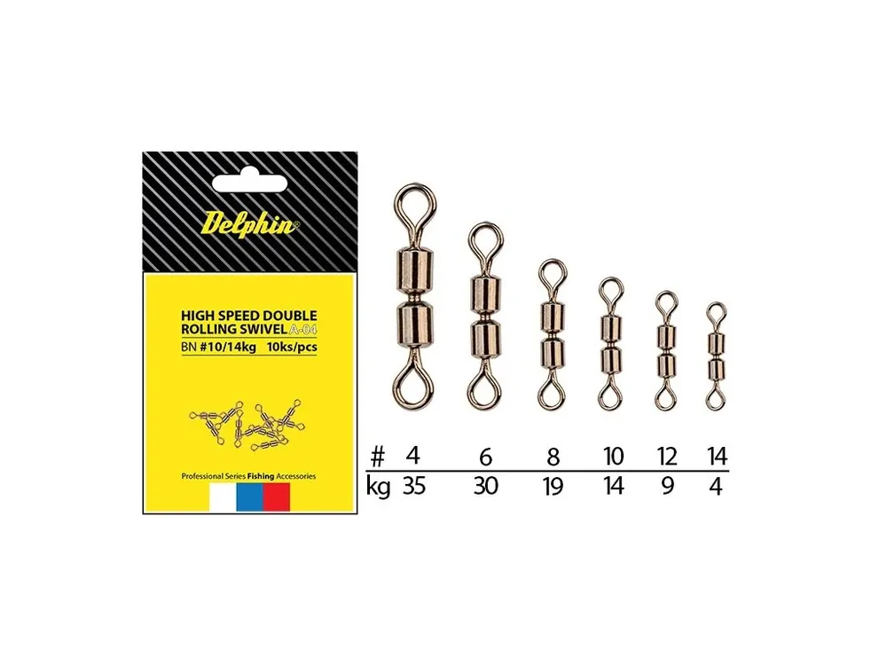 Delphin Hi speed double rolling swivel A 04 - BN/8 Akce