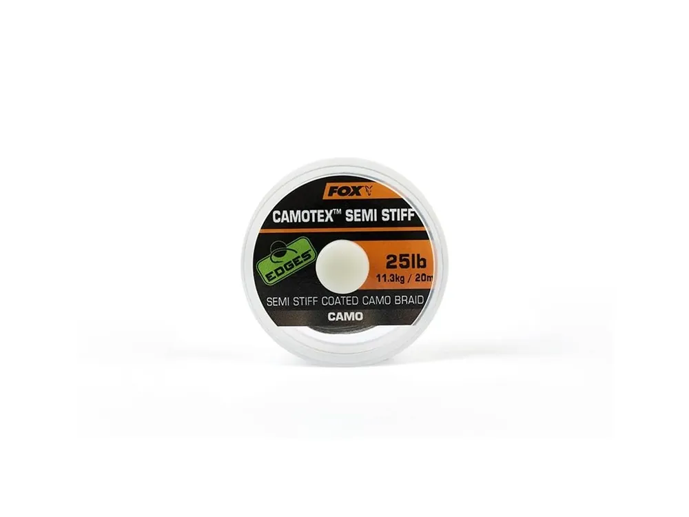 Levný Fox Ztužená šňůrka Edges Camotex Semi Stiff Camo 20m, 25 lb