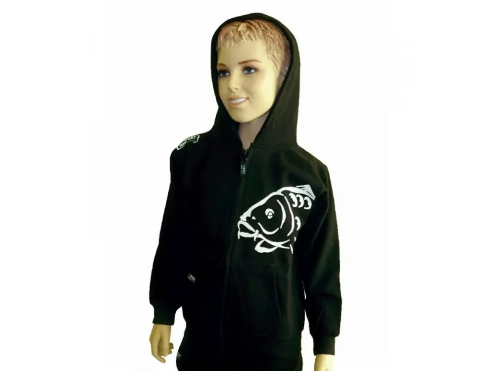 R-Spekt Dětská mikina zipová s kapucí Carper Kids black vel. 9/10 let Omezená Nabídka