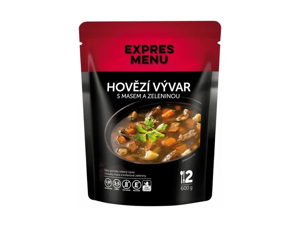 Originální Expres Menu Hovězí vývar s masem a zeleninou 2porce 600 g