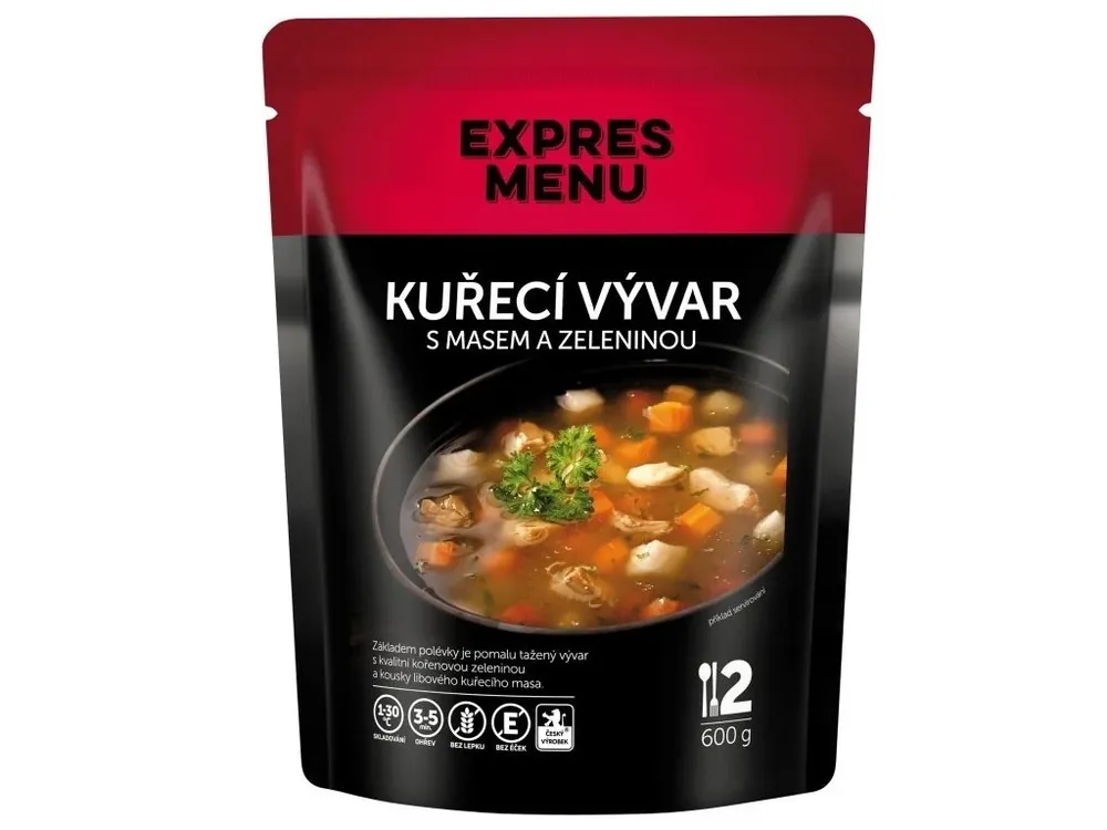 Expres Menu Kuřecí vývar se zeleninou 2porce 600 g Ihned K Objednání