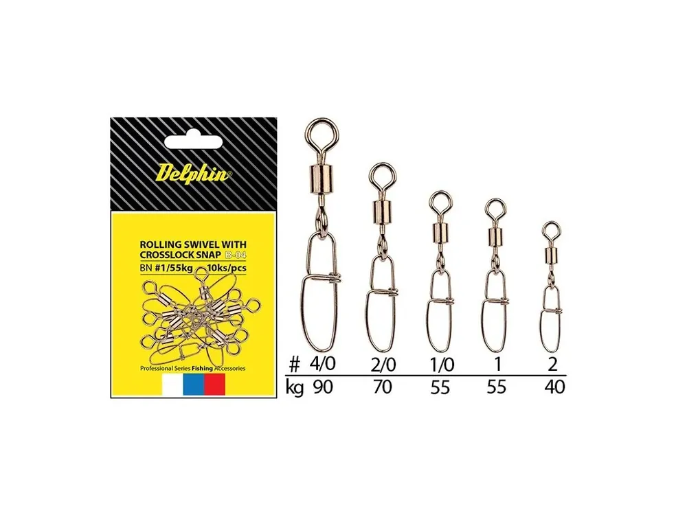 Delphin Rolling swivel with Crosslock snap B-04 = BN/4/0 Expresní Doručení