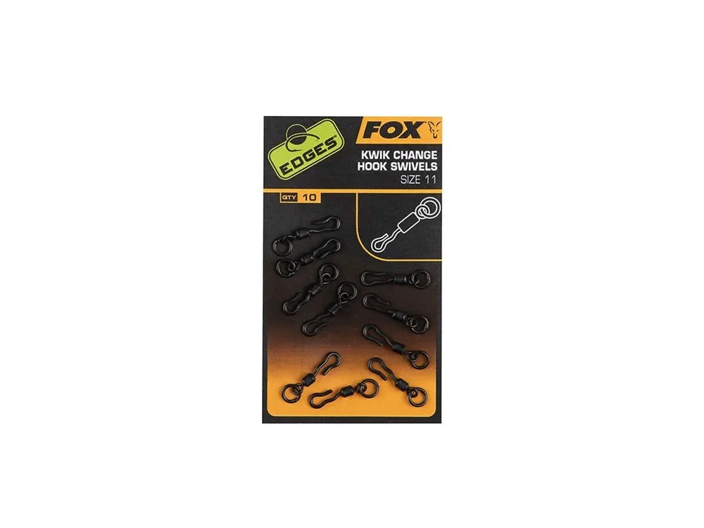 Fox Kwik Change Hook Swivels vel. 10 (rychlovýměnné obratlíky) Časově Omezené