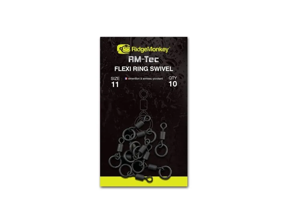 RidgeMonkey Obratlík RM-Tec Flexi Ring Swivel Velikost 11 10ks Výhodná Nabídka