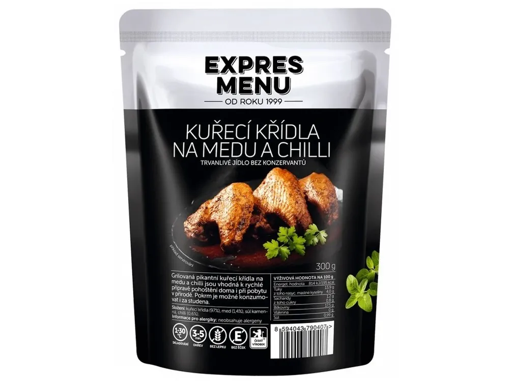 Expres Menu Kuřecí křídla na medu a chilli 300g Speciální Cena