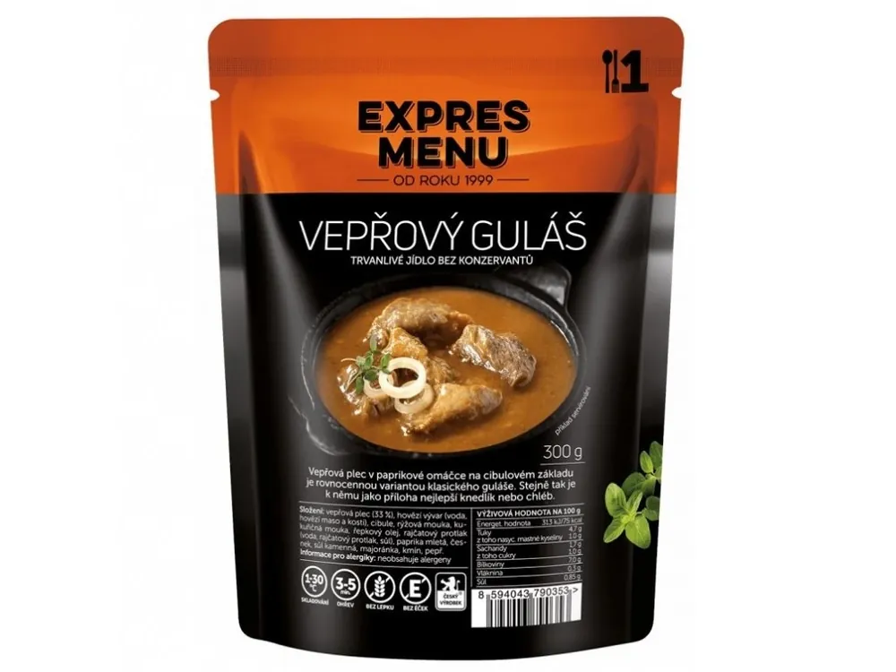Expres Menu Vepřový guláš 1porce 300g Akční Nabídka