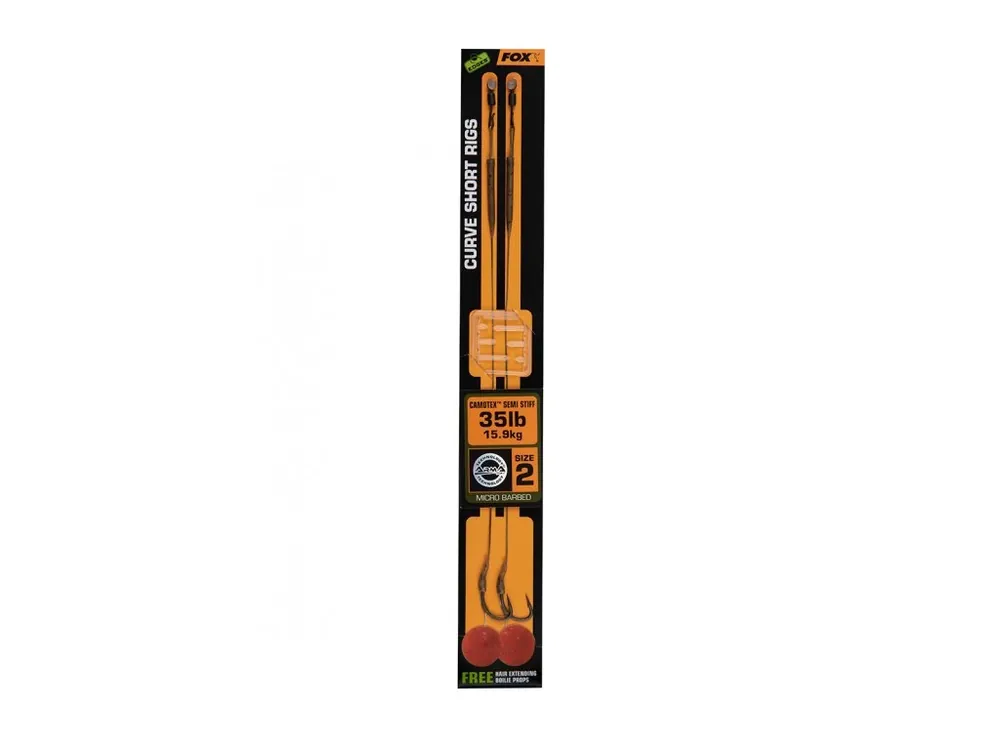 Fox Hotový návazec Edges Curve Short Camotex Semi Stiff 2 ks vel.2 nosnost 35 lb Top Prodej
