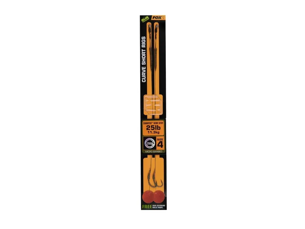 Časově Omezené Fox Hotový návazec Edges Curve Short Camotex Semi Stiff 2 ks vel.4 nosnost 25 lb