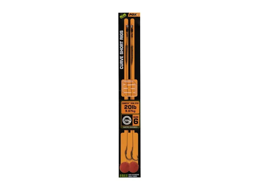 Výhodná Nabídka Fox Hotový návazec Edges Curve Short Camotex Semi Stiff 2 ks vel.6 nosnost 20 lb