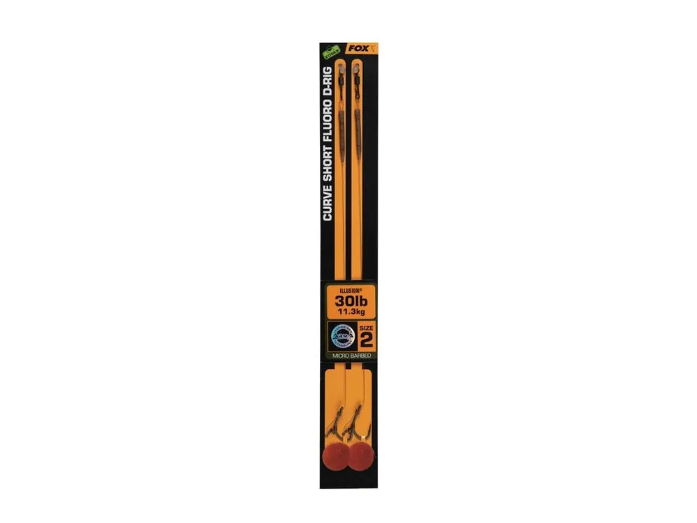 Nová Kolekce Fox Hotový návazec Curve Shot Flouro D-RIGS 2ks vel. 2 nosnost 30lb