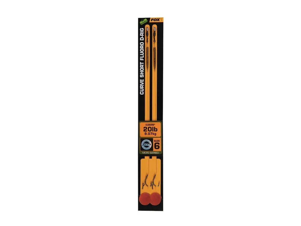 Fox Hotový návazec Curve Shot Flouro D-RIGS 2ks vel. 6 nosnost 20lb Sleva