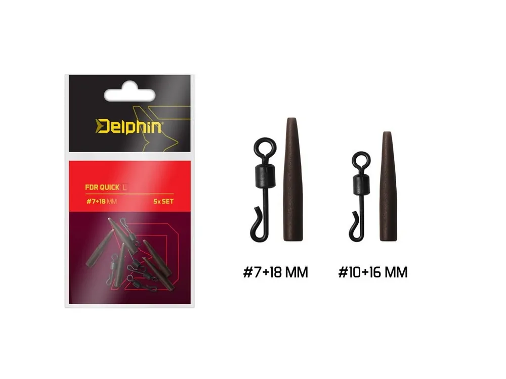 Delphin Rychlovýměnný obratlík s převlekem FDR Quick Set L vel.7+18mm 5ks Výprodej