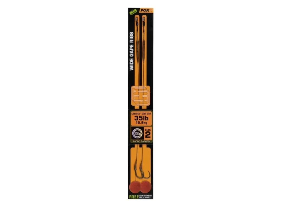 Fox Návazec Edges Wide Gape Camotex Semi Stiff vel.2 nostnost 35lb Expresní Doručení