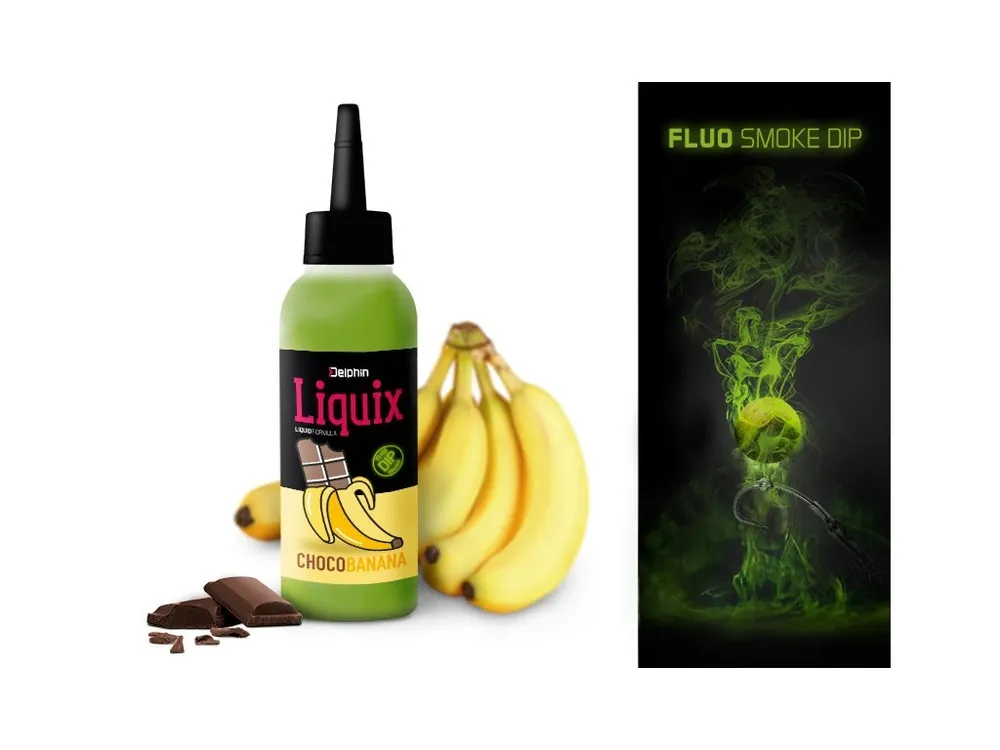 Koupit Online Delphin Fluo dip D SNAX LiquiX Čokoláda-Banán 100ml