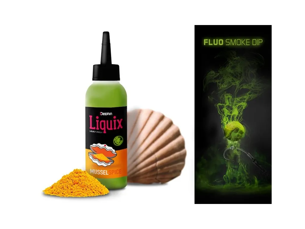 Delphin Fluo dip D SNAX LiquiX Mušle-Koření 100ml Cenově Výhodný