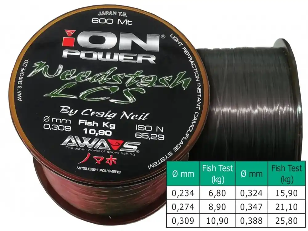 Levný Awa-Shima Vlasec ION POWER Weedstash LCS 600m 0,309mm