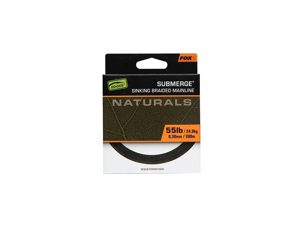 Dokud Zásoby Vydrží Fox Splétaná Šňůra Naturals Submerge Braid 300 m 0,30 mm 55lb 24,9 kg