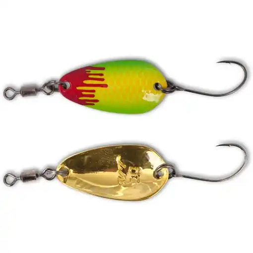 Jen Po Omezenou Doba Magic Trout Bloody Loony Spoon jaune/vert 2.5cm 2g