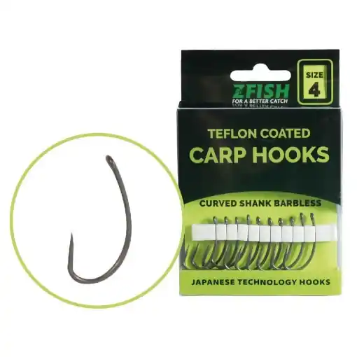 Hameçons carpe Zfish Teflon Curved Shank Barbless Výprodej