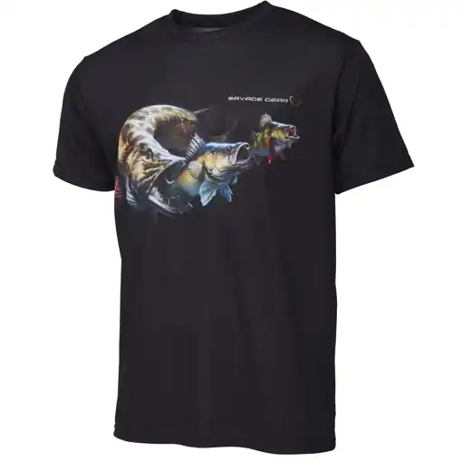 Tričko Savage Gear Cannibal Tee Black XXL Akční Nabídka
