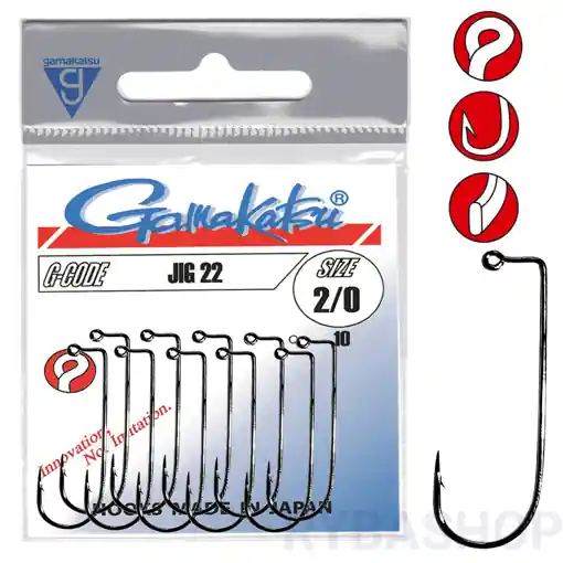 Tovární Cena Gamakatsu JIG 22 NKL Hook 5/0 10szt