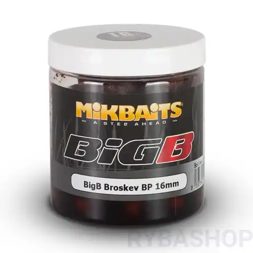 Mikbaits BigB Boilie v dipu Broskev Black Pepper 16mm 250ml Pouze Dnes