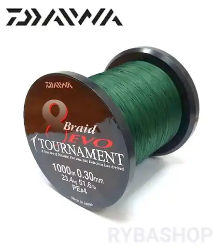 Autentický Daiwa Tournament 8 Braid EVO Tm.zelená