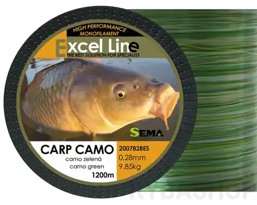 Super Cena Sema Excel Line Carp Camo zelený 1200m, 0.33mm