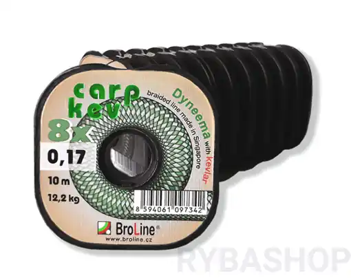 Cenový Hit BroLine Carp Kev 8x 10m, 0.13mm 10.5kg