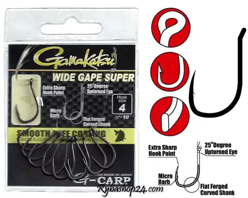 Gamakatsu G-Carp Wide Gape Super, vel.6 Sleva