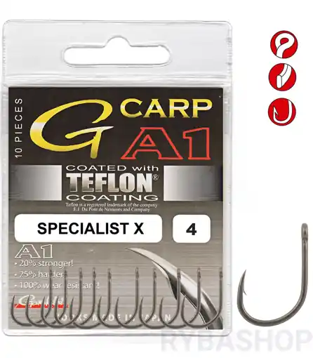 Bezpečná Platba Gamakatsu G-Carp A1 PTFE Specialist X Hook 8