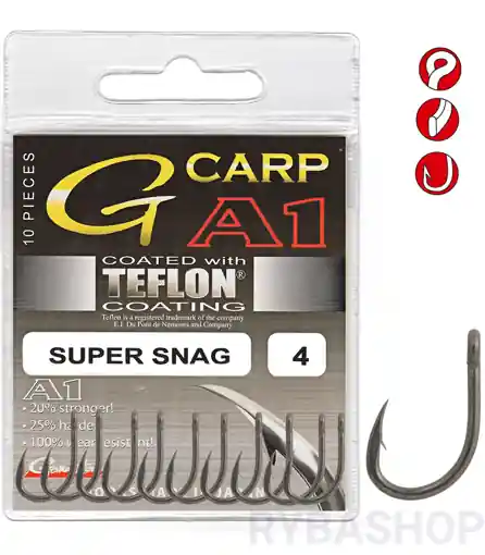 Gamakatsu G-Carp A1 PTFE Super Snag Hook 8 Zlevněný