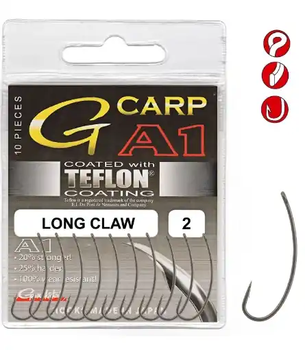 Cenově Výhodný Gamakatsu G-Carp A1 PTFE Long Claw Hook 2