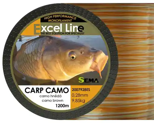 Víkendová Akce Sema Excel Line Carp Camo hnědý 1200m, 0.25mm