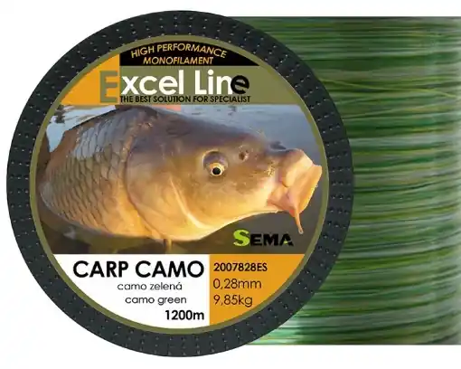 Sema Excel Line Carp Camo zelený 1200m, 0.30mm Akční Cena